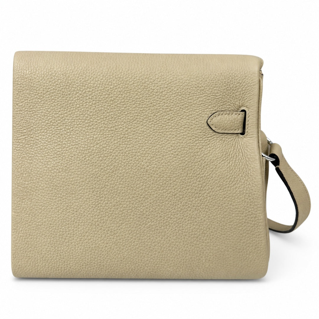 Kelly Messenger PM 27 Veau Togo, Gris Perle, Palladium Hardware