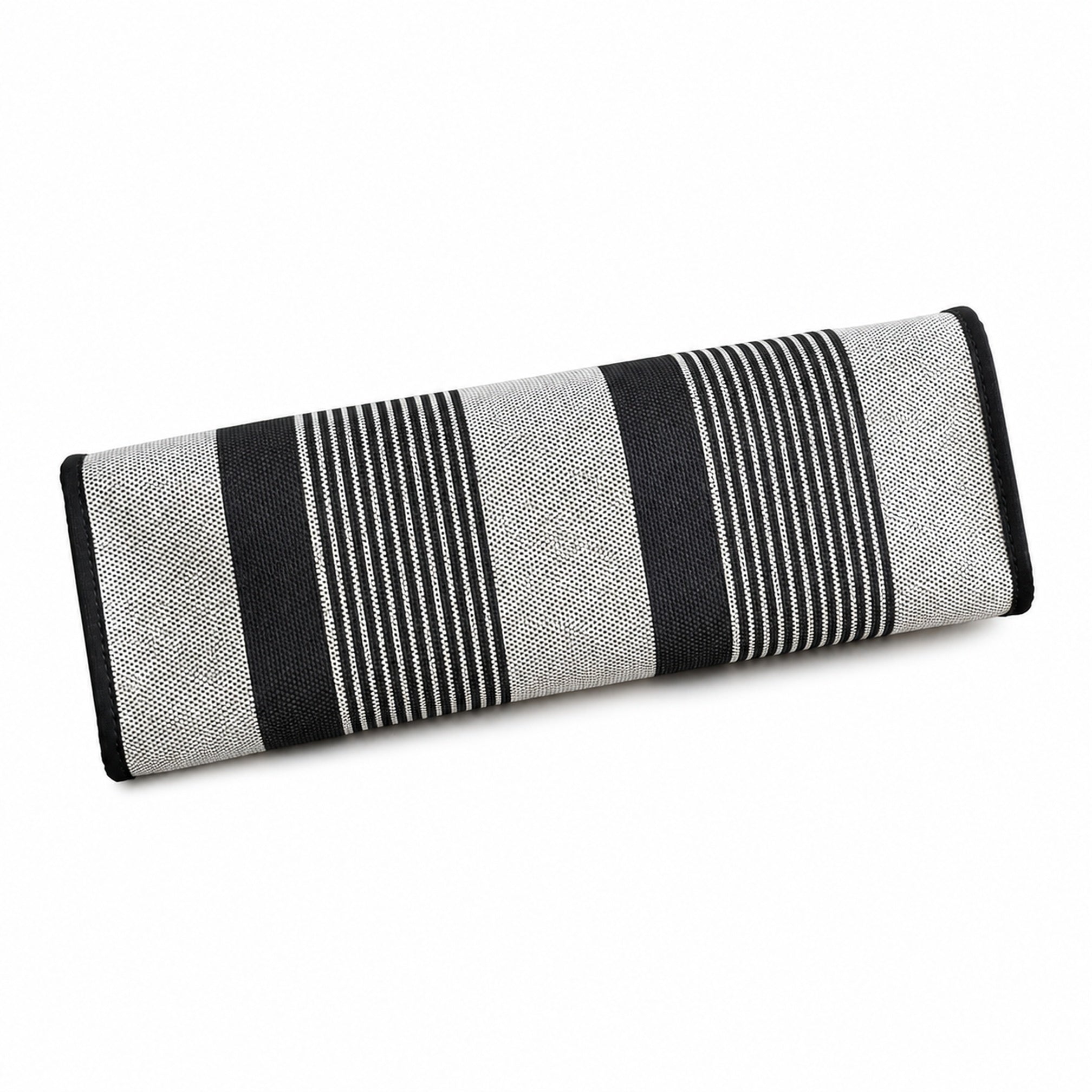 Hermès Herbag Zip 31 Noir & Ecru Striped Toile H / Noir Epsom Calf Leather Palladium Hardware