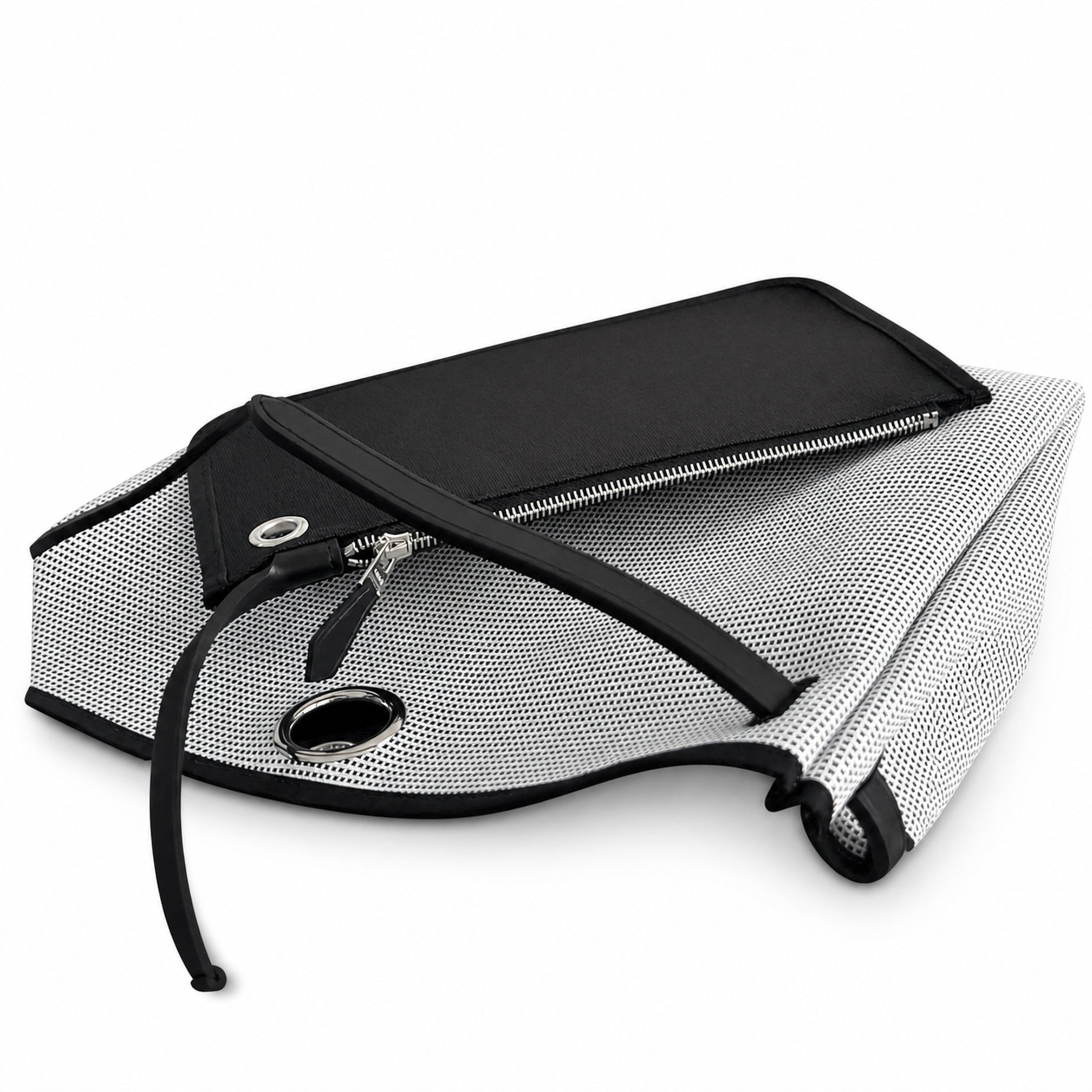 Hermès Herbag Zip 31 Écru Mini Grid Toile H / Noir Vache Hunter Leather Palladium Hardware