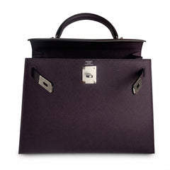 Hermès Kelly II 28cm Prunier Epsom Calf Leather Palladium Hardware