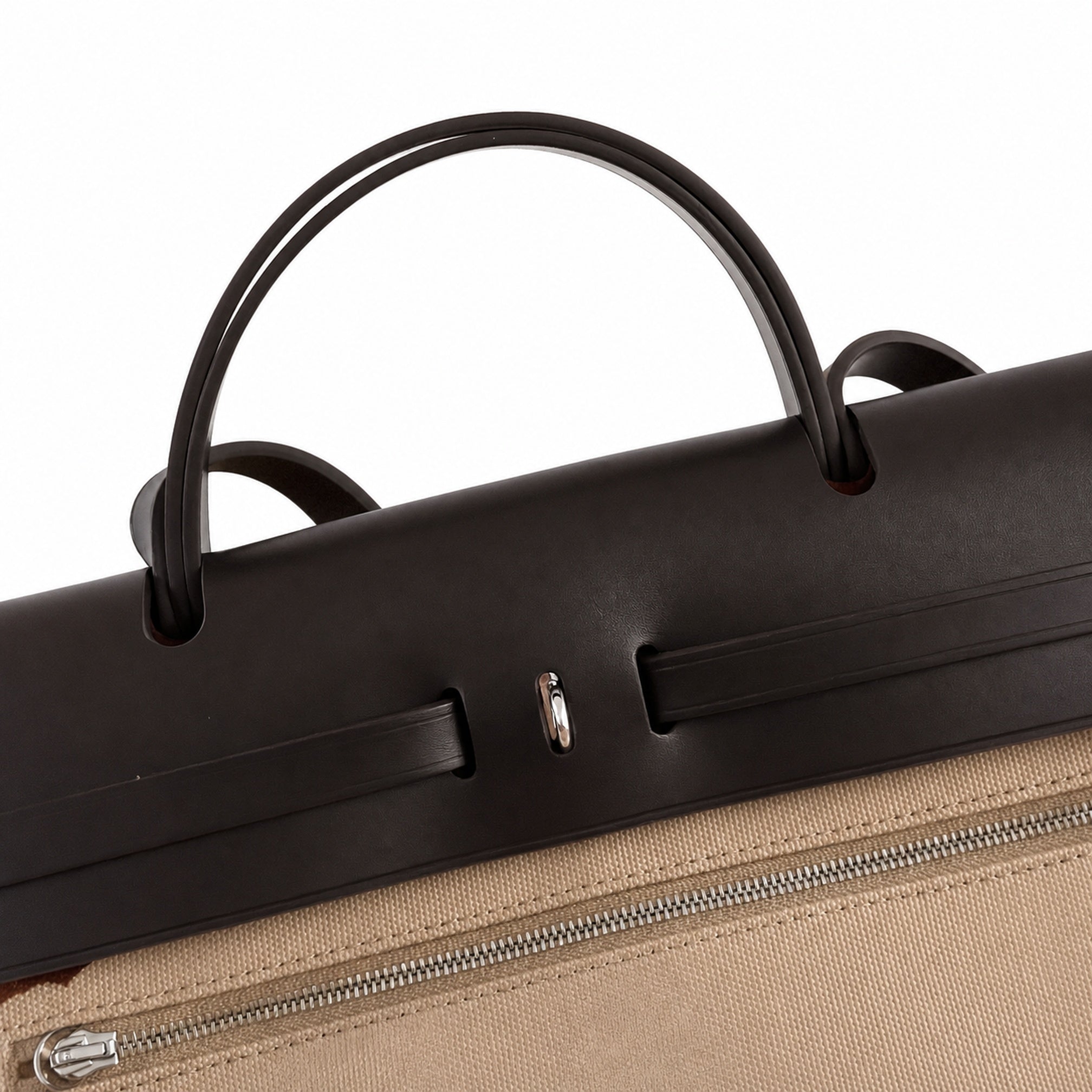 Hermès Herbag Zip 31 Beige Sable Toile H / Noir Vache Hunter Leather Palladium Hardware