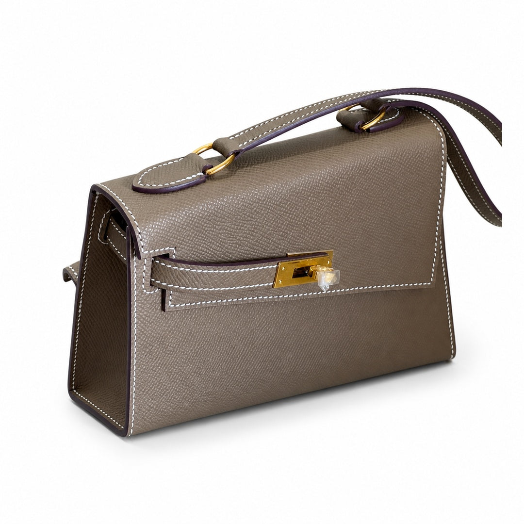 Hermès Kelly En Désordre 20cm Etoupe Epsom Calf Leather Gold Hardware
