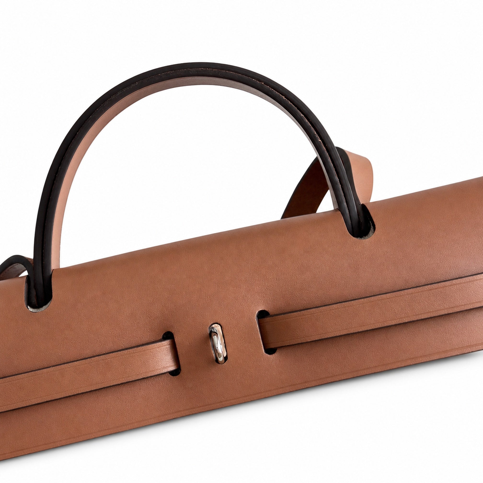Hermès Herbag 31 Natural Canvas & Caramel Calf Leather Palladium Hardware