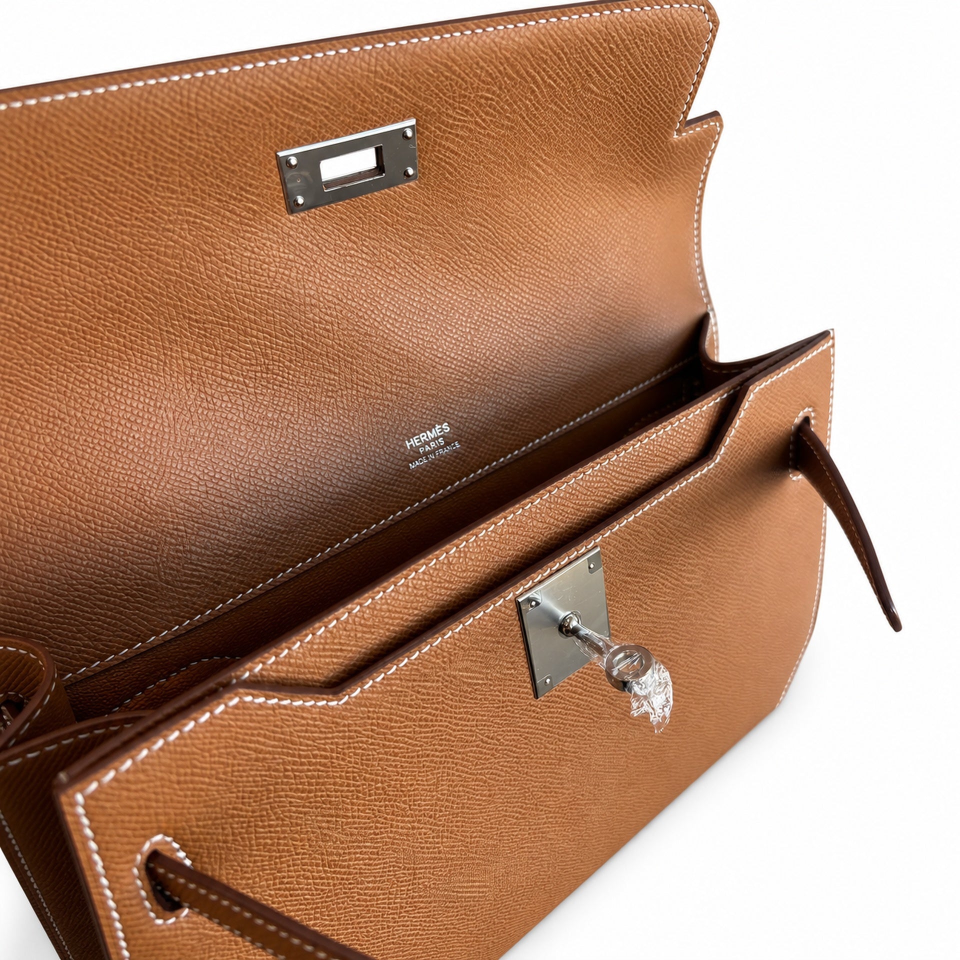 Hermès Kelly Dépêches 25 Fauve Epsom Calf Leather Gold Hardware