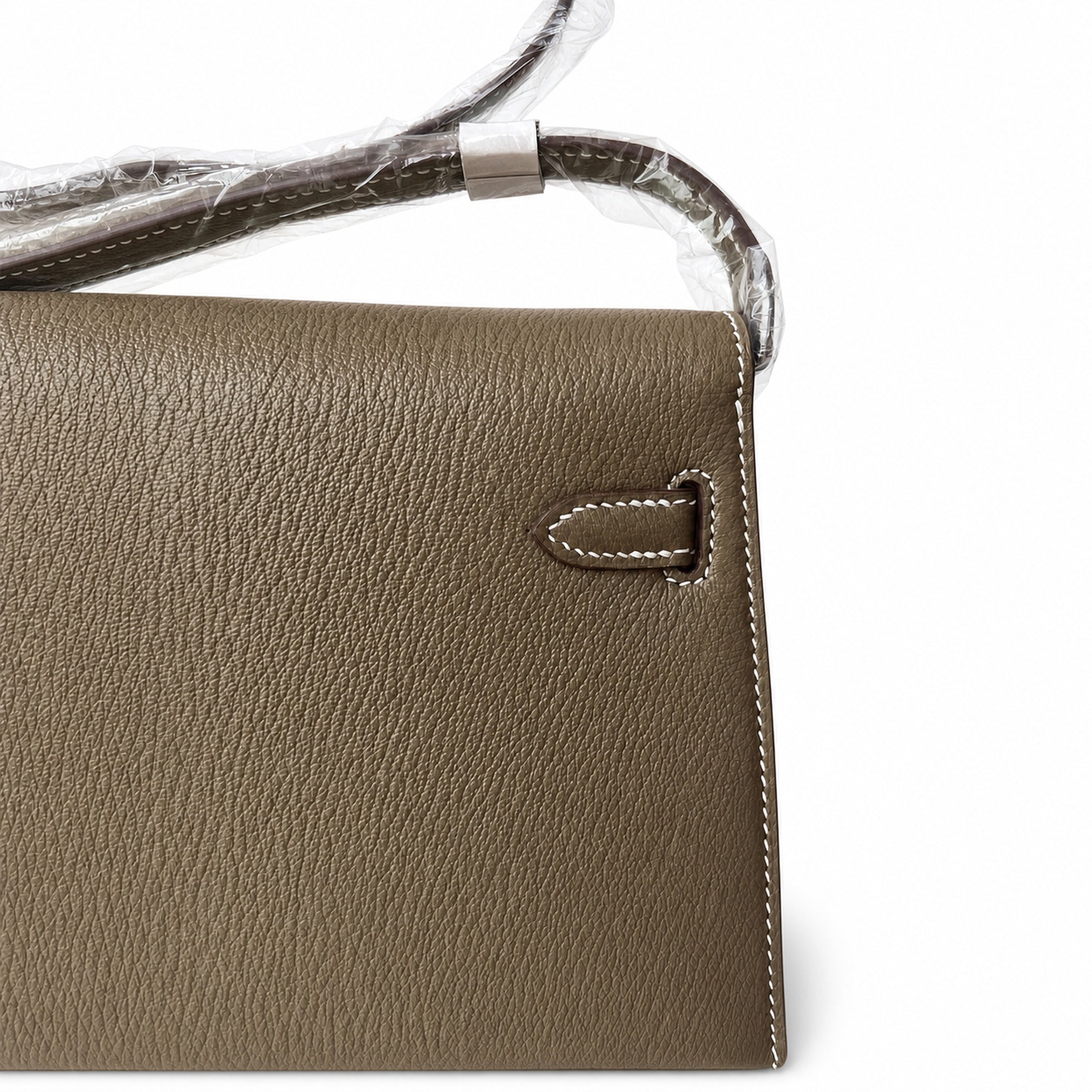 Hermès Kelly Shoulder Two-Tone Etoupe & Craie Epsom Palladium Hardware