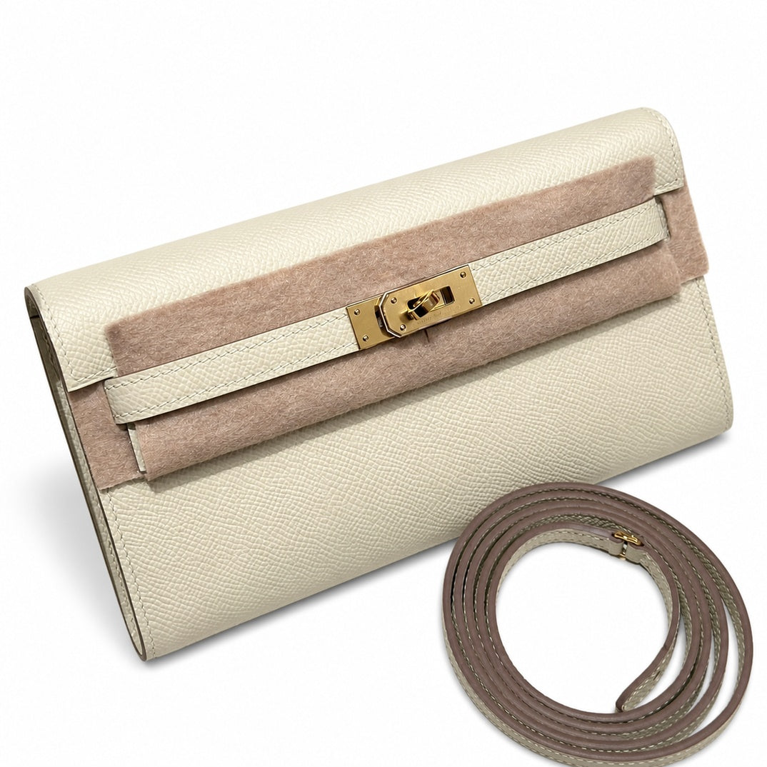 Hermès Kelly To Go Craie Epsom Calf Leather Gold Hardware