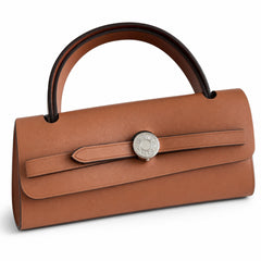 Hermès Herbag 31 Natural Canvas & Caramel Calf Leather Palladium Hardware