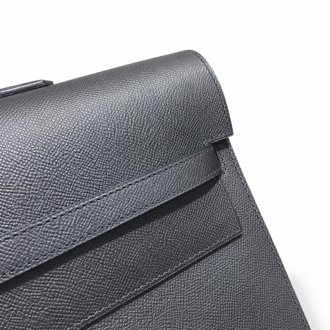 Kelly briefcase 38cm Epsom leather Noir Palladium Hardware