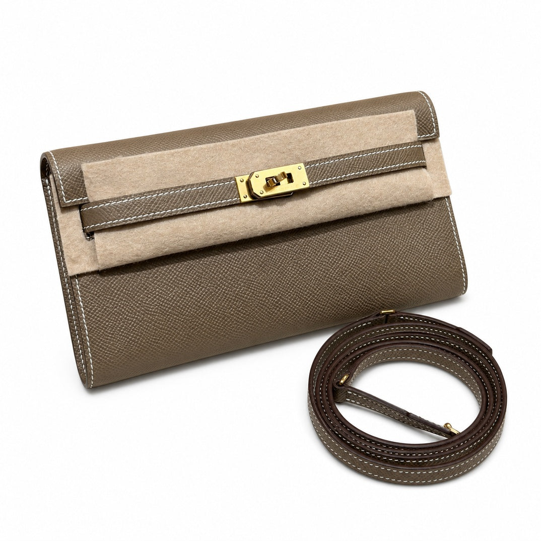 Hermès Kelly To Go Etoupe Epsom Calf Leather Gold Hardware