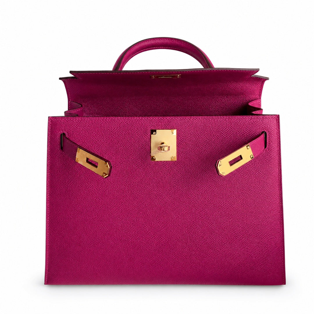 Hermès Mini Kelly II 28cm Rose Pourpre Epsom Calf Leather Gold Hardware
