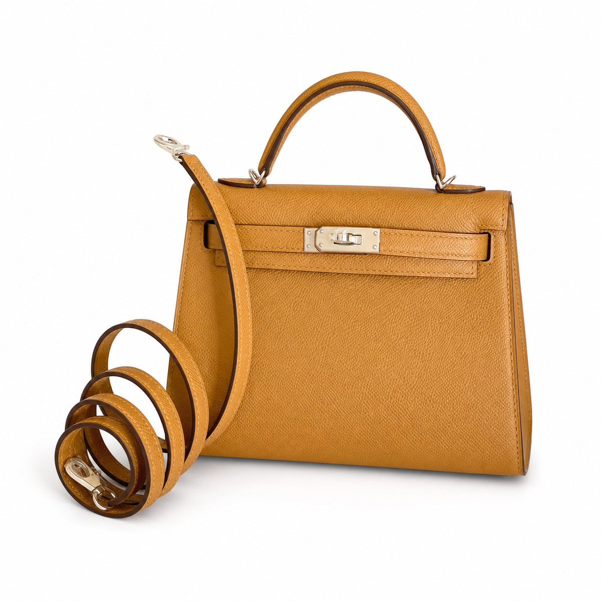 Hermès Mini Kelly Sellier II 19 Alezan Epsom Calf Leather Palladium Hardware