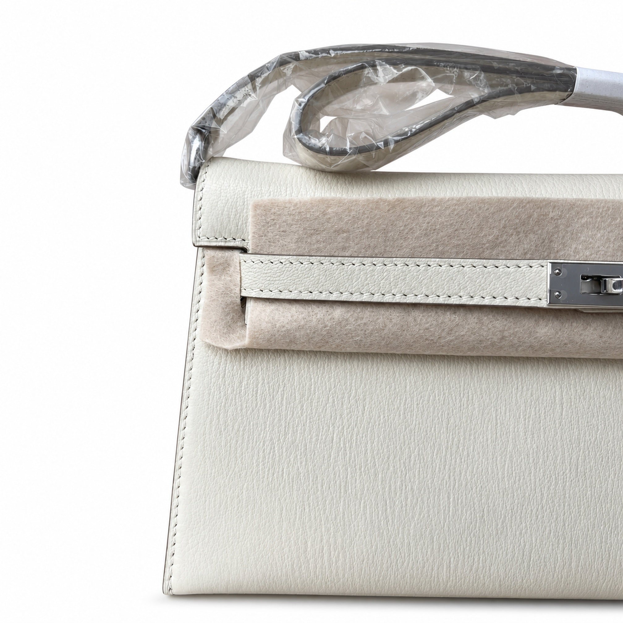 Hermès Kelly Shoulder Craie Epsom Palladium Hardware