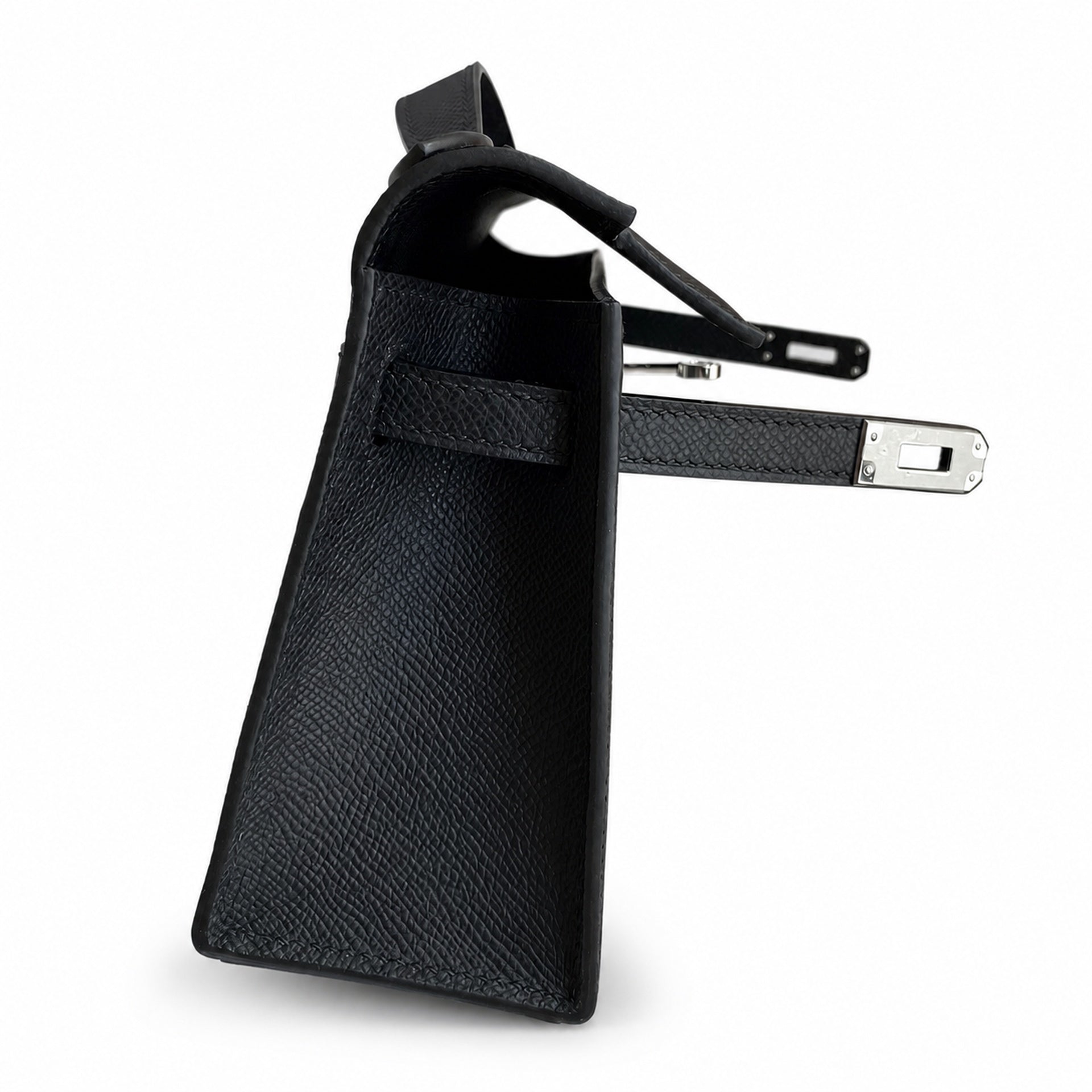 Kelly Pochette 22 Veau Epsom, Noir, Gold Hardware