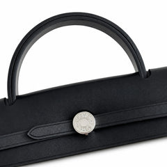 Hermès Herbag Zip 31 Berline PM Etoupe Toile H / Ebene Vache Calf Leather Palladium Hardware