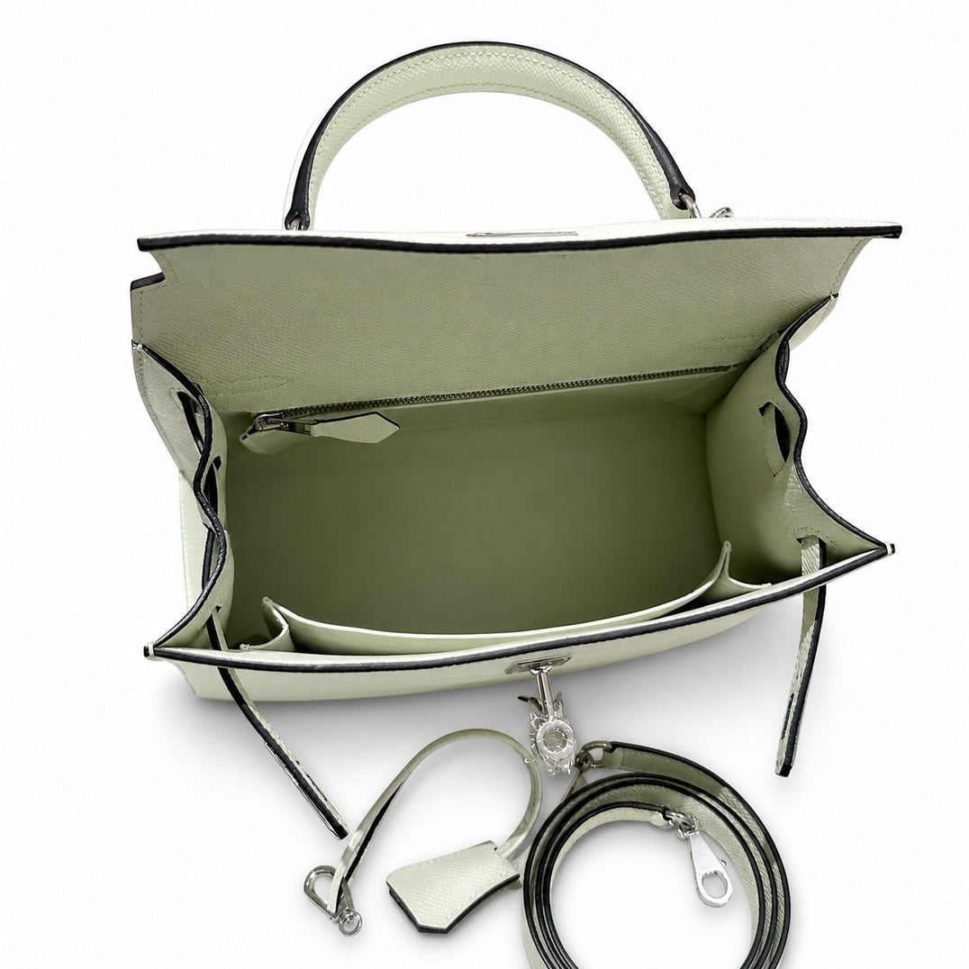 Hermès Kelly Sellier 25cm Vert Fizz Epsom Calf Leather Palladium Hardware