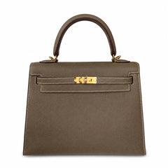 Hermès Mini Kelly II 25cm Etoupe Epsom Calf Leather Gold Hardware