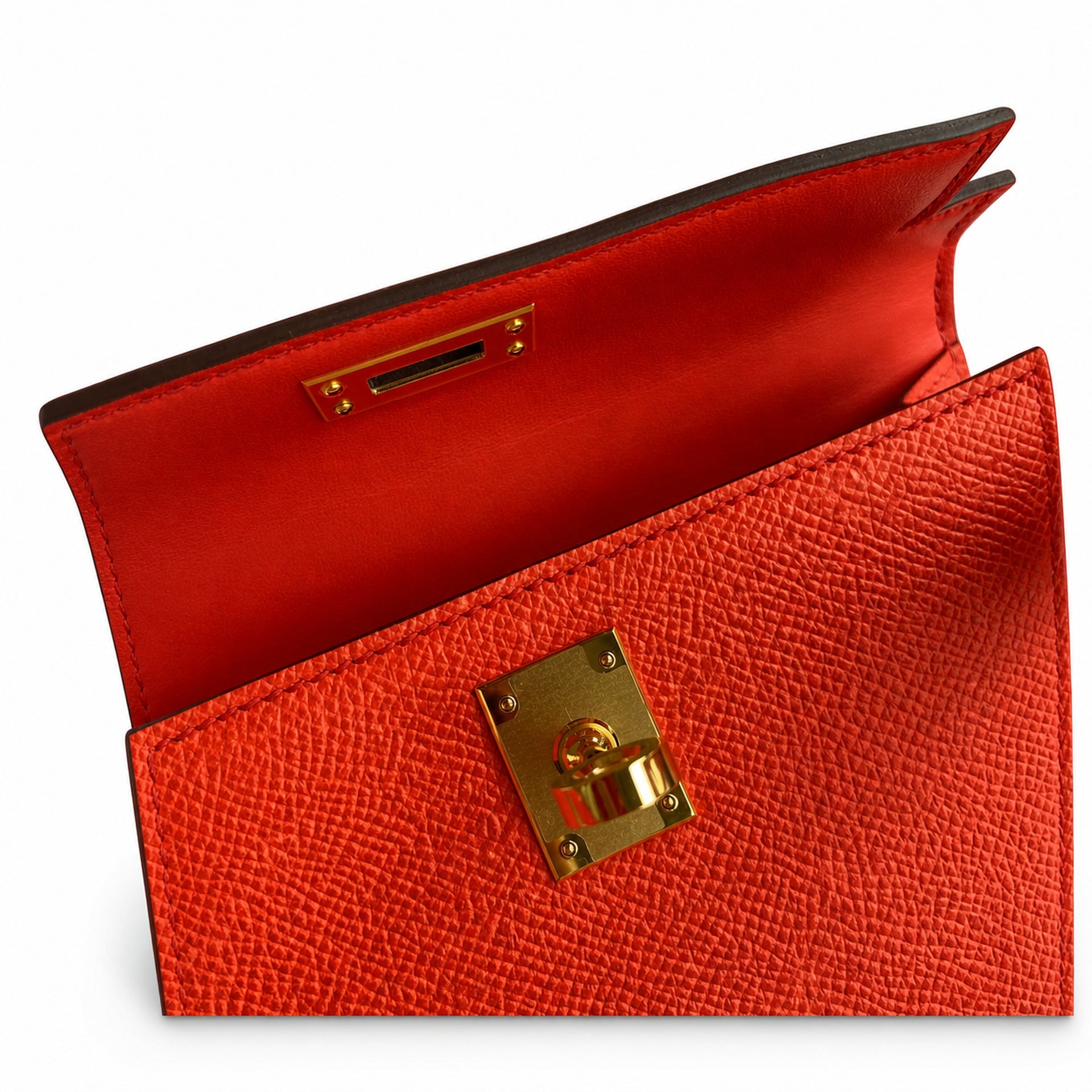 Hermès Kelly Sellier 19 Vermillon Epsom Calf Leather Gold Hardware