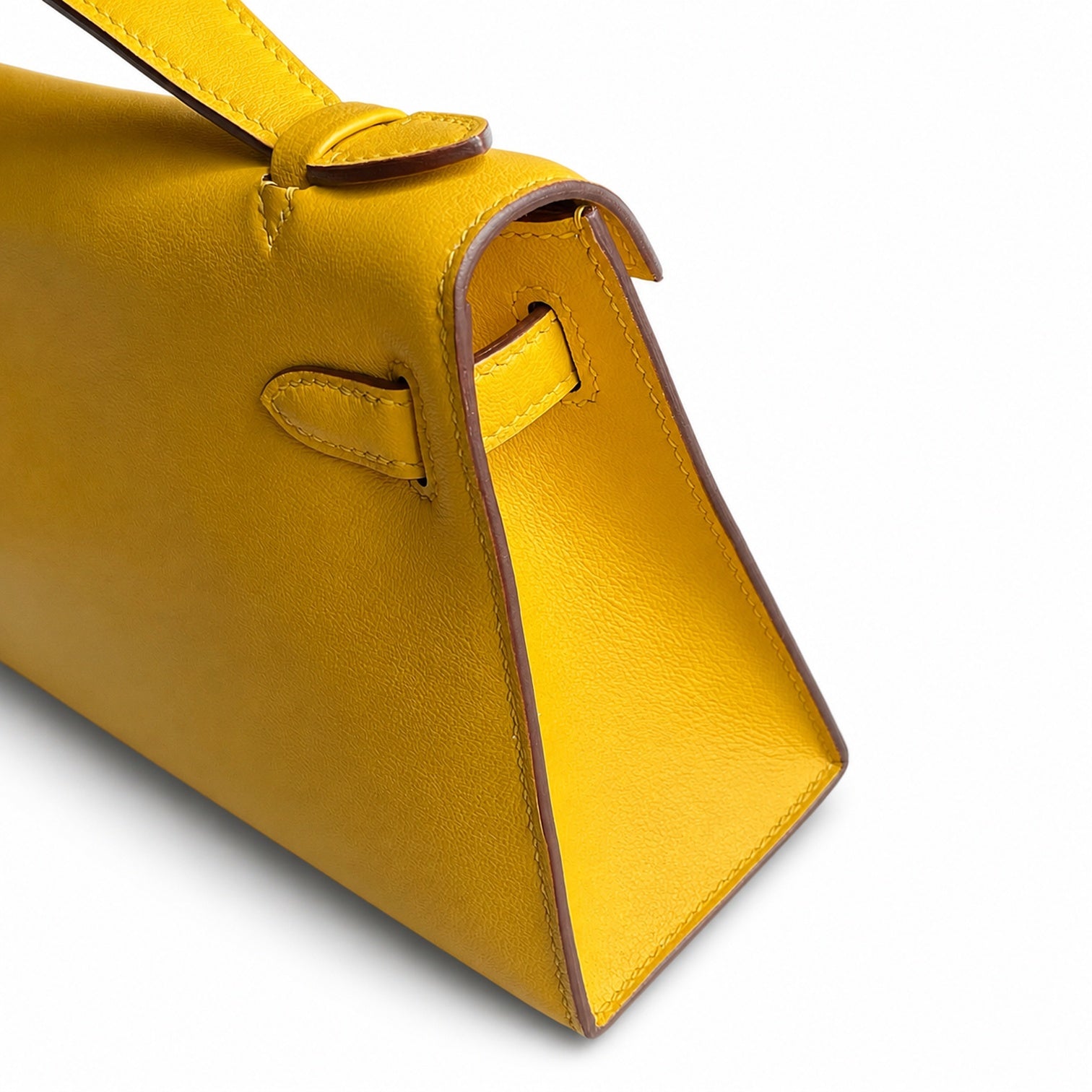 Hermès Kelly Pochette 22 9D Amber Yellow Swift Palladium Hardware