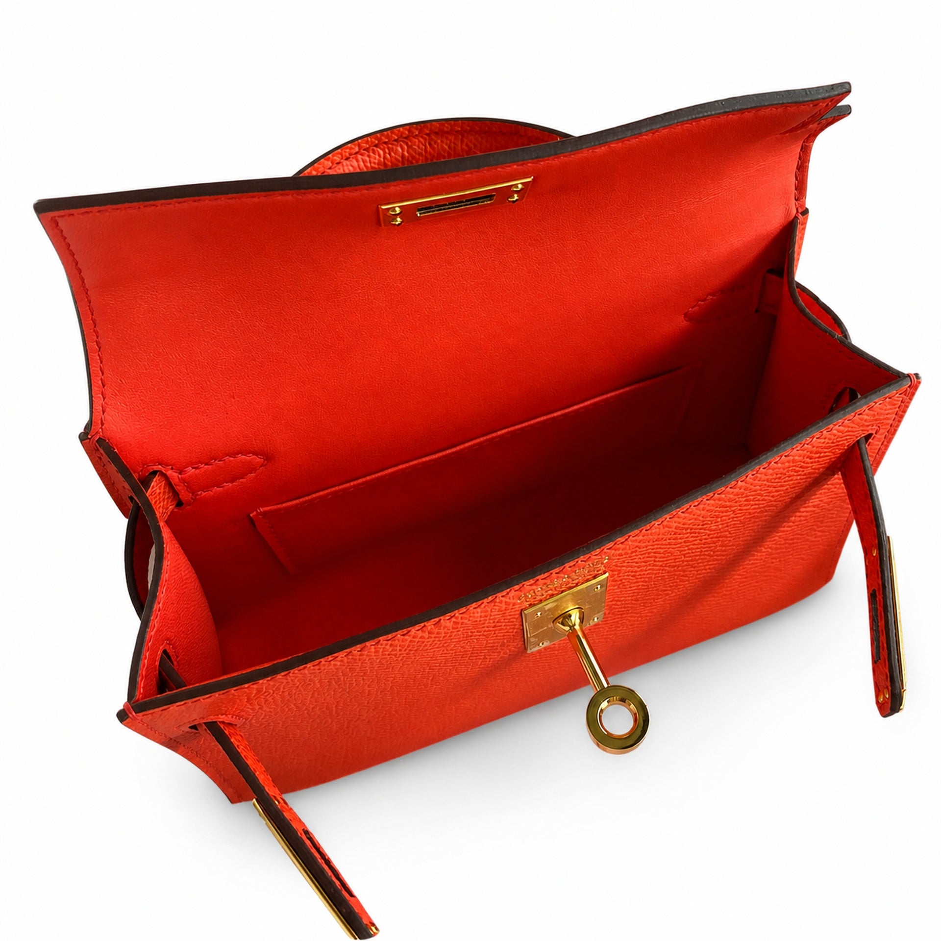 Hermès Kelly Sellier 19 Vermillon Epsom Calf Leather Gold Hardware