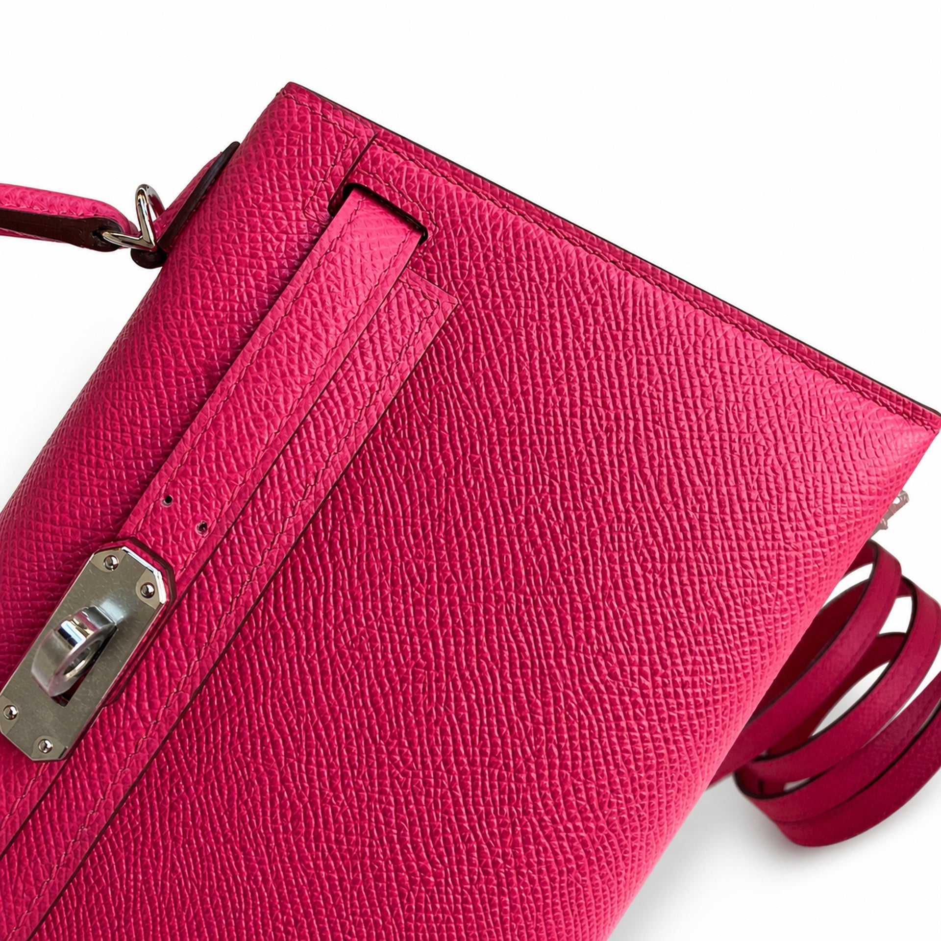 Hermès Kelly Sellier 19 Rose Jaipur Epsom Calf Leather Palladium Hardware