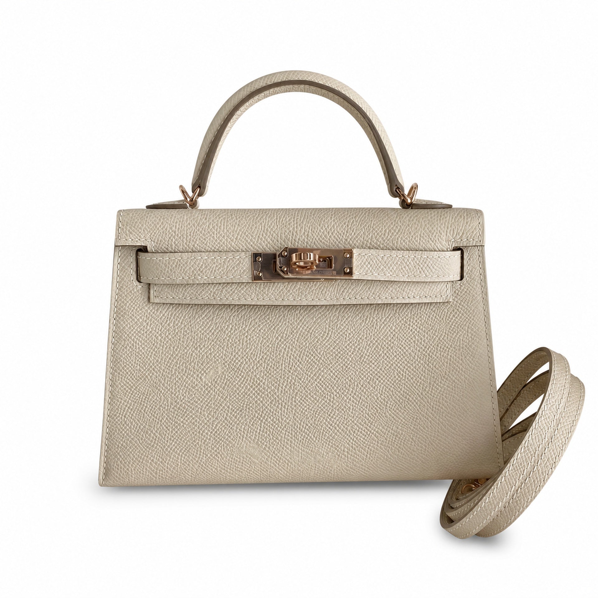 Hermès Mini Kelly II 19cm Milkshake Epsom Calf Leather Rose Gold Hardware