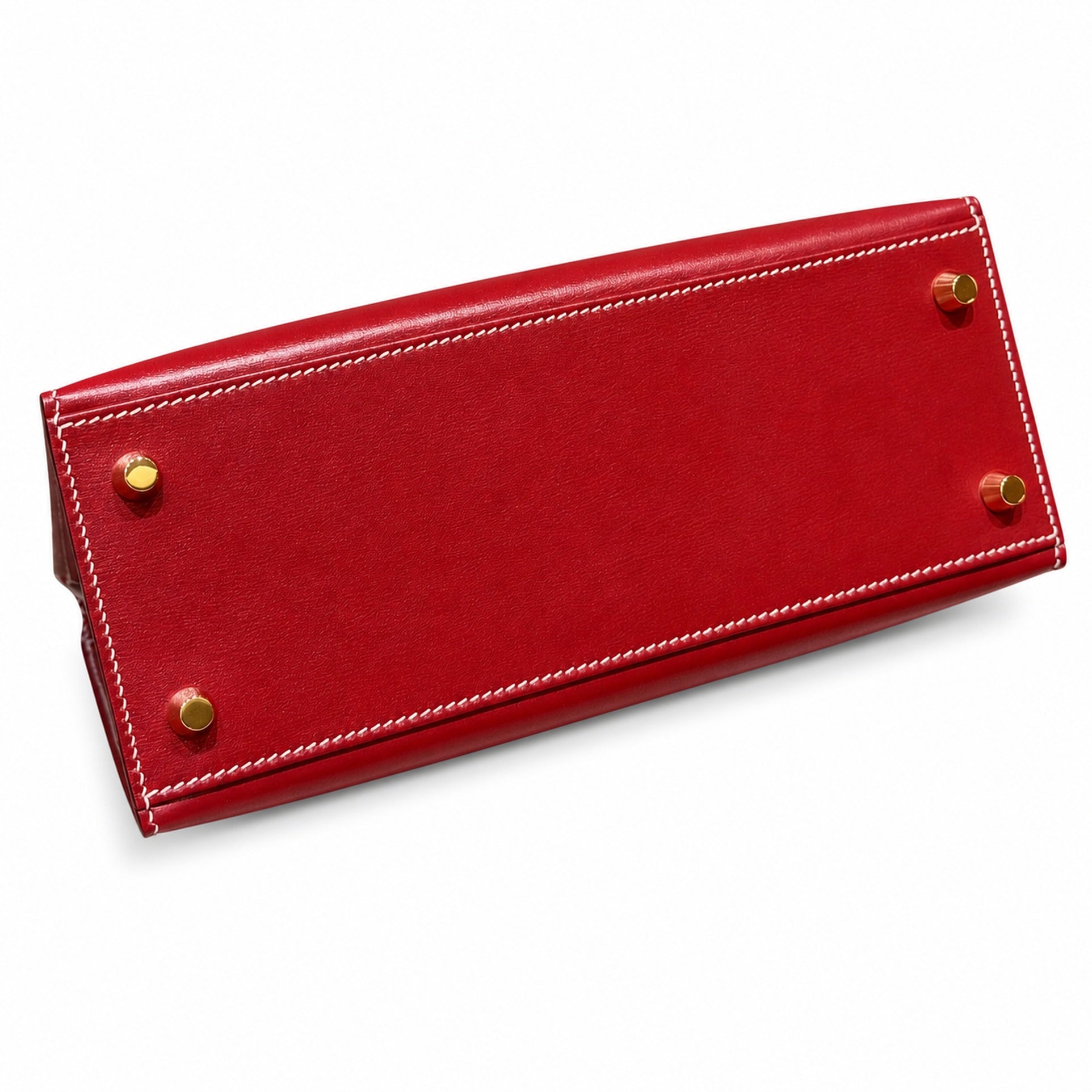 Hermès Kelly Color: 5x/Rouge piment Size: 25*17*7cm Leather: Box From France Hardware: gold Kelly 25, chili red-white thread, bright cowhide imported from France, gold buckle, high-end handmade exclus
