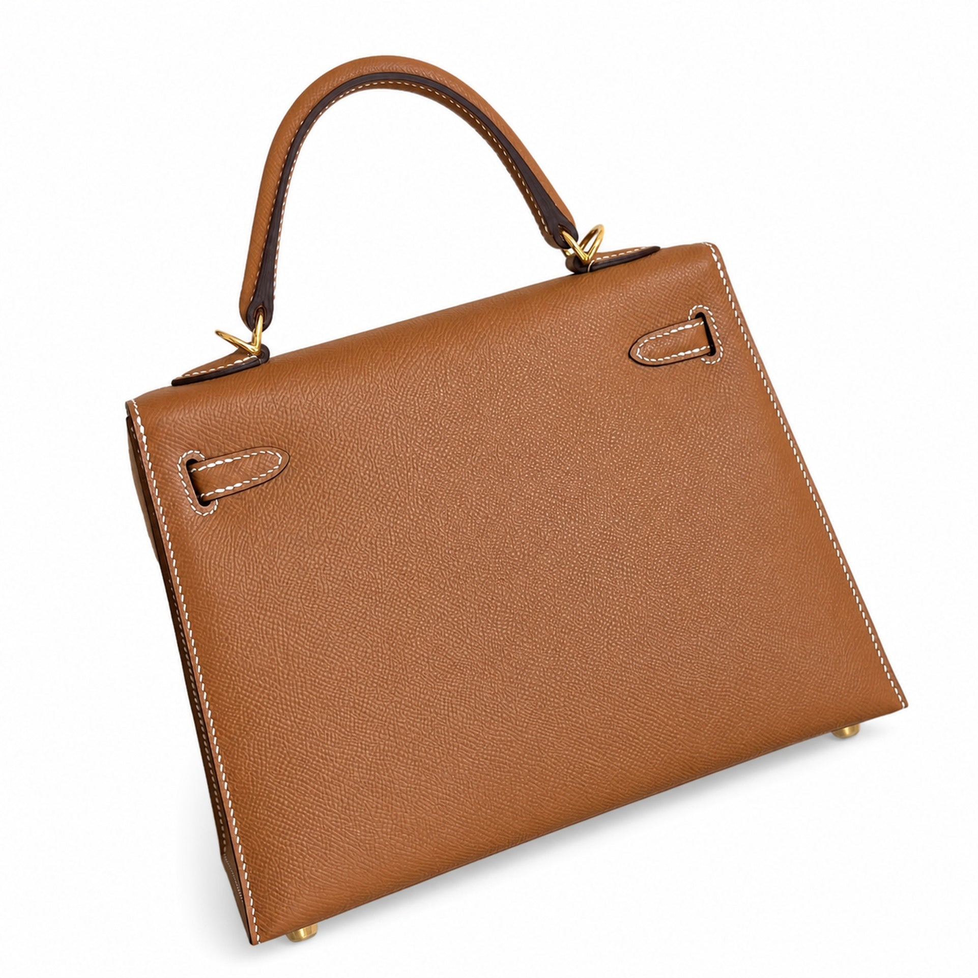 Hermès Kelly Sellier 25 Alezan Epsom Calf Leather Palladium Hardware