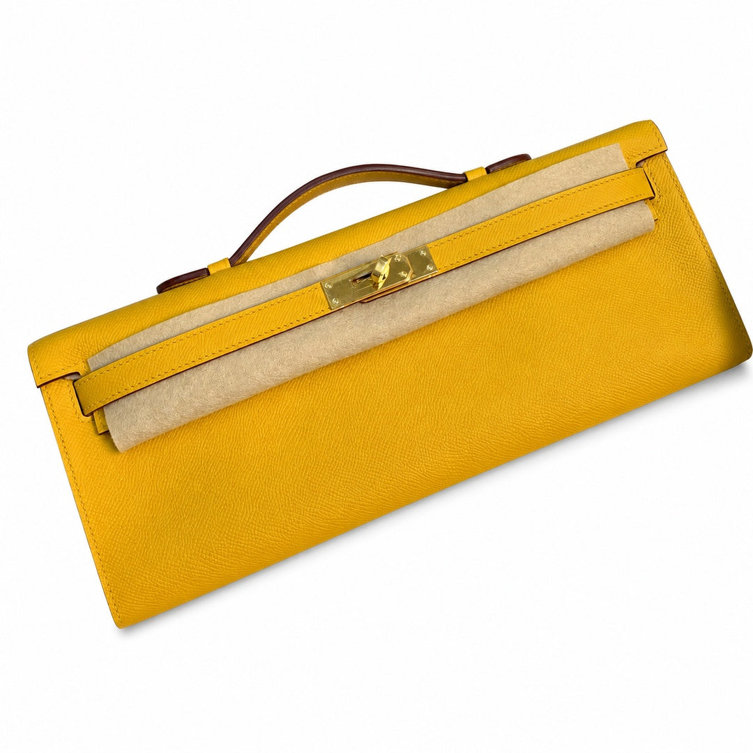 Hermès Kelly Cut Jaune Poussin Epsom Gold Hardware