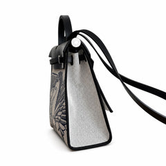 Hermès Herbag Zip 31 Ecru Toile H Blue Pegasus Print / Noir Epsom Calf Leather Palladium Hardware