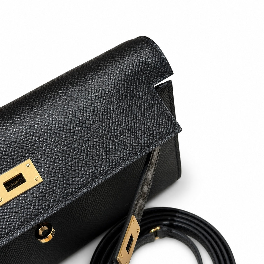 Hermès Kelly To Go Noir Epsom Calf Leather Gold Hardware