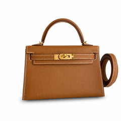 Hermès Mini Kelly II 19cm Gold Epsom Calf Leather Gold Hardware
