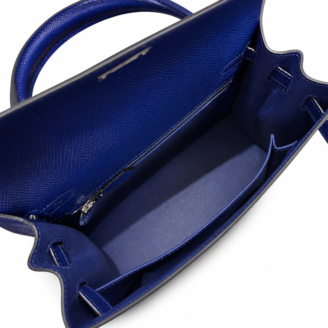 Hermès Kelly II 25cm Bleu Électrique Epsom Calf Leather Palladium Hardware