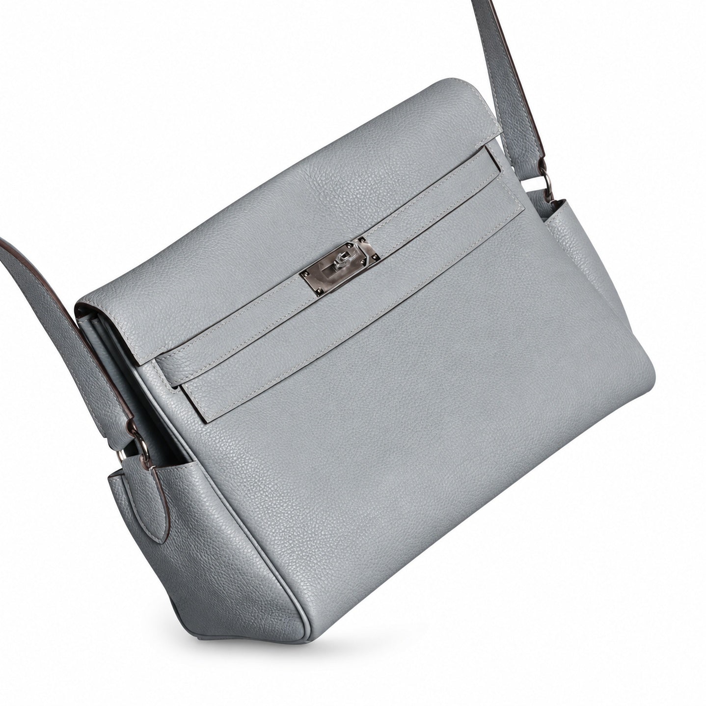 Kelly Messenger GM 31 Veau Togo, Bleu Lin, Palladium Hardware