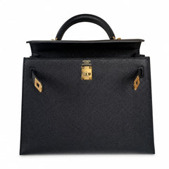Hermès Kelly II 25cm Noir Epsom Calf Leather Gold Hardware