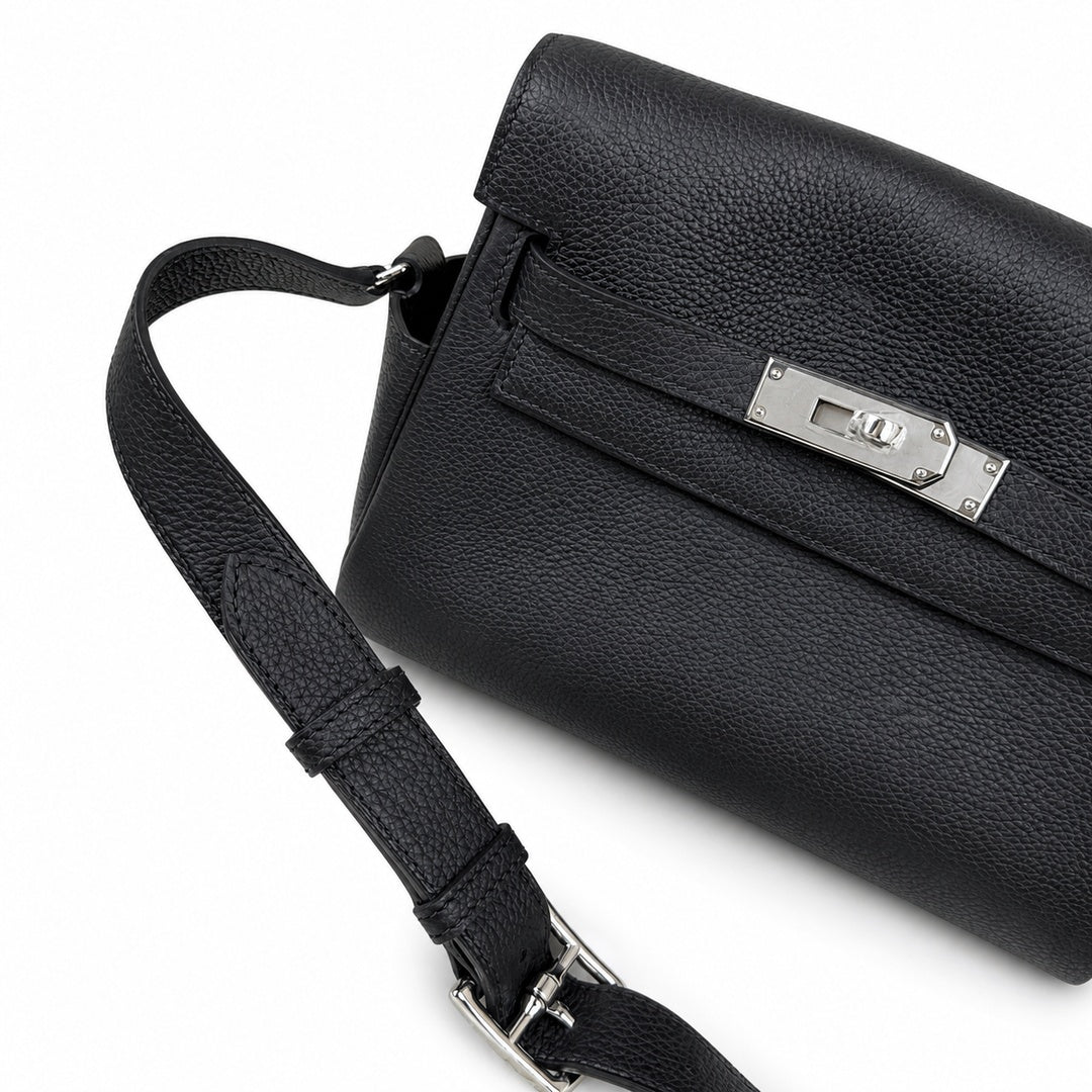 Kelly Messenger PM 27 Veau Togo, Noir, Palladium Hardware