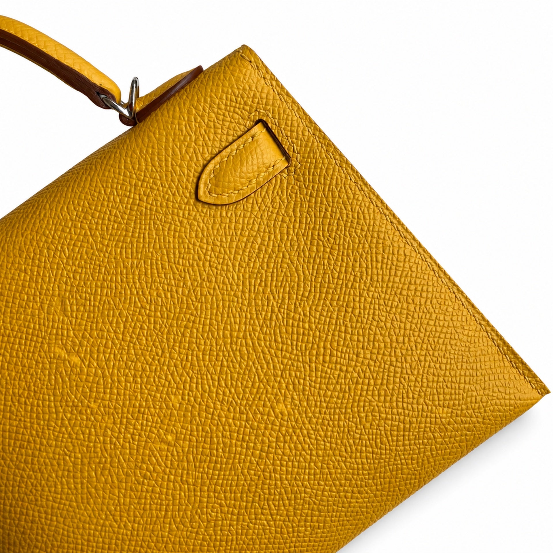 Hermès Kelly Sellier 19 Jaune Ambre Epsom Palladium Hardware