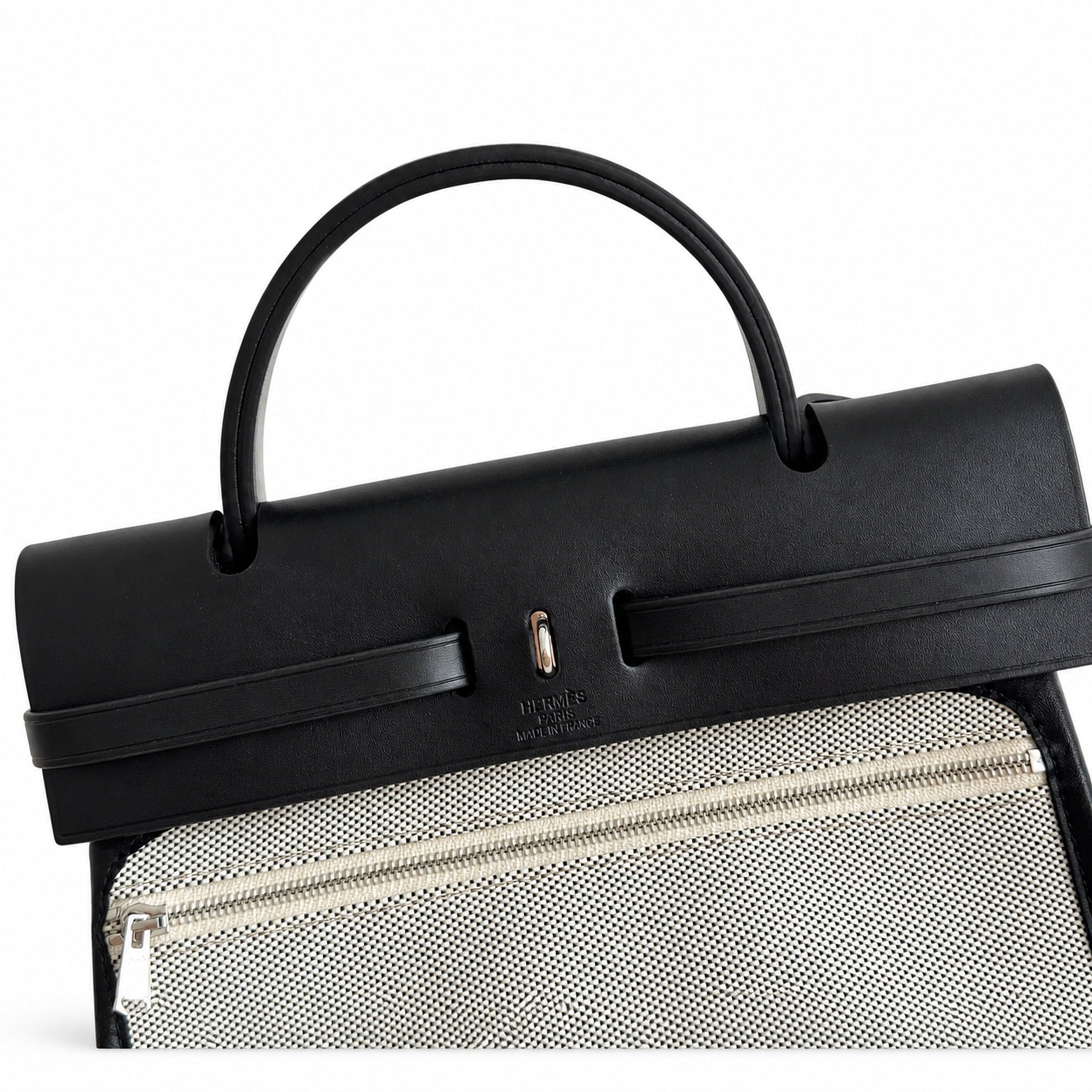 Hermès Herbag 31 All Black Calf Leather Palladium Hardware