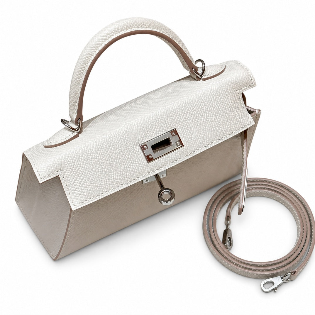 Hermès Mini Kelly II 20 Craie Epsom Calf Leather Palladium Hardware