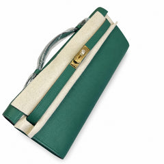 Hermès Kelly Cut 31 Clutch Epsom Leather Picture Malachite Green
