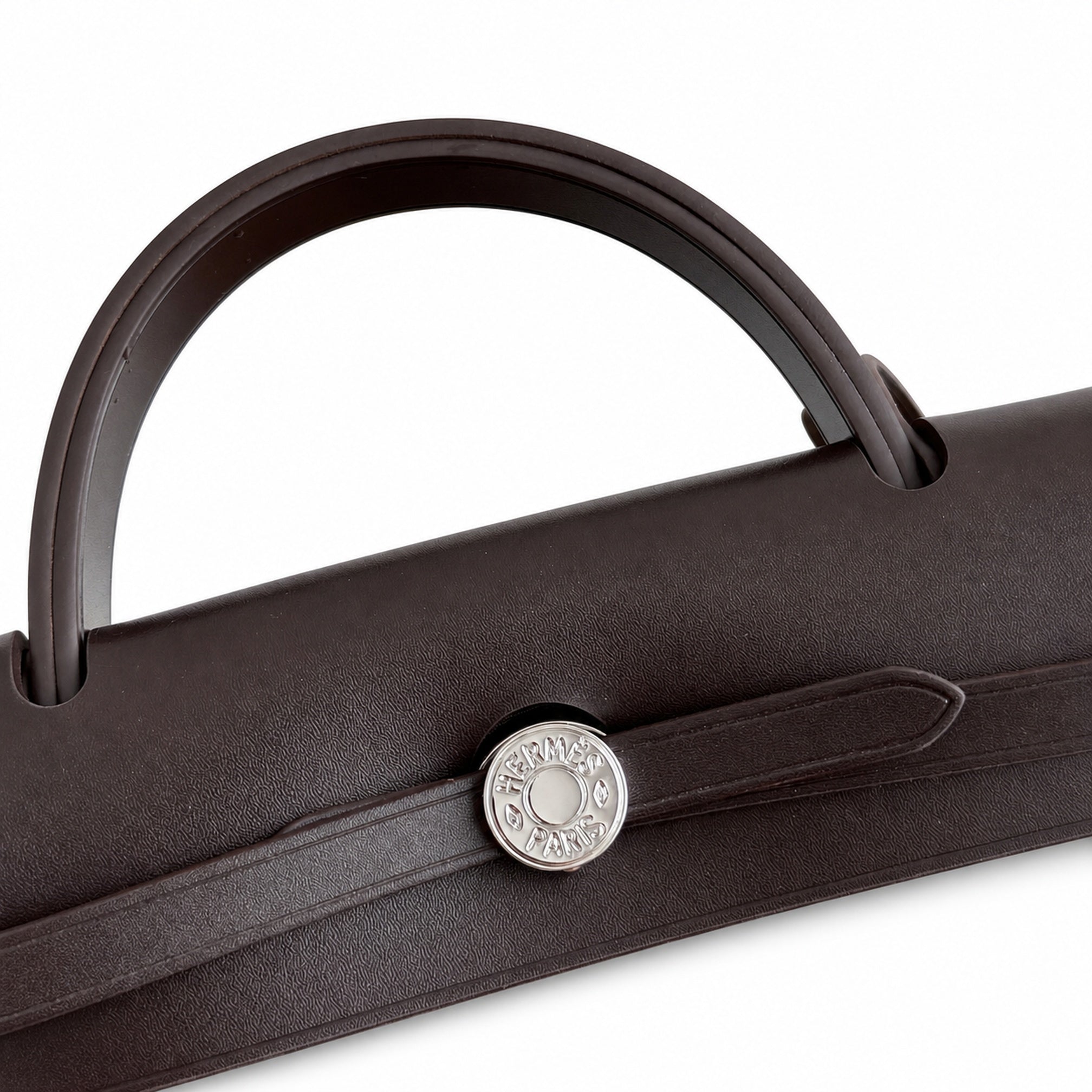 Hermès Herbag Zip 31 Berline Lichen & Ecru-Beige Toile H / Noir Vache Calf Leather Palladium Hardware