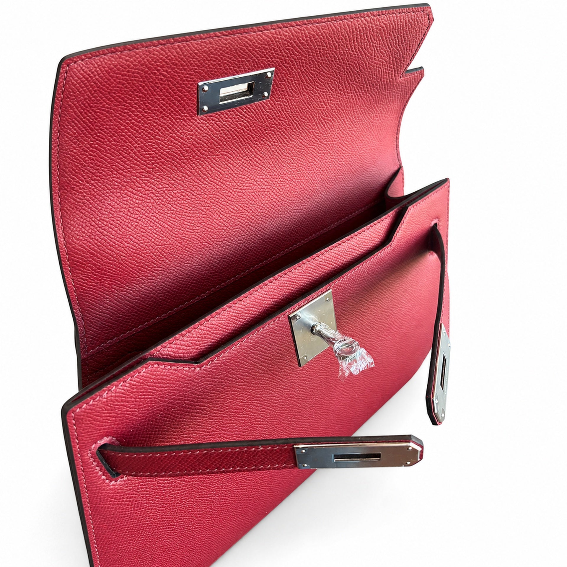 Hermès Kelly Dépêches 25 Rouge Casaque Epsom Calf Leather Palladium Hardware