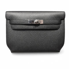 Hermès Kelly Dépêches Clutch 25cm Noir Epsom Calf Leather Palladium Hardware