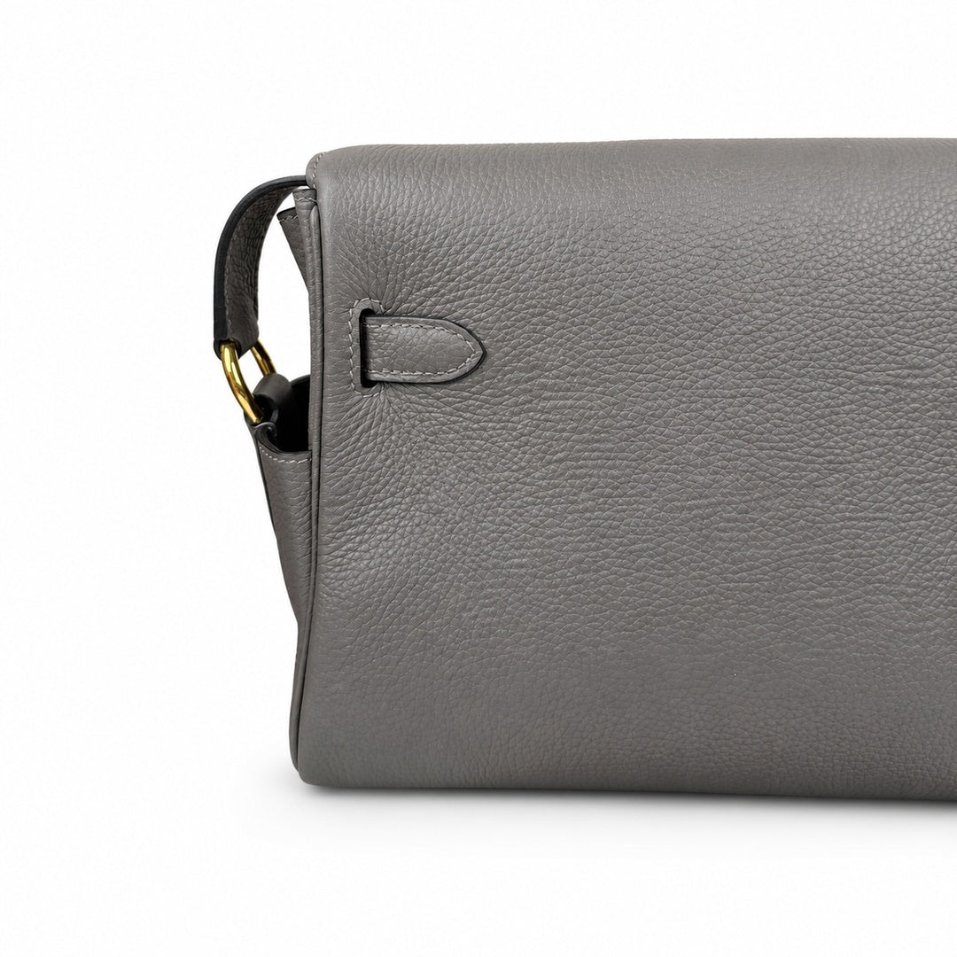 Kelly Messenger PM 27 Veau Togo, Gris Étain, Gold Hardware