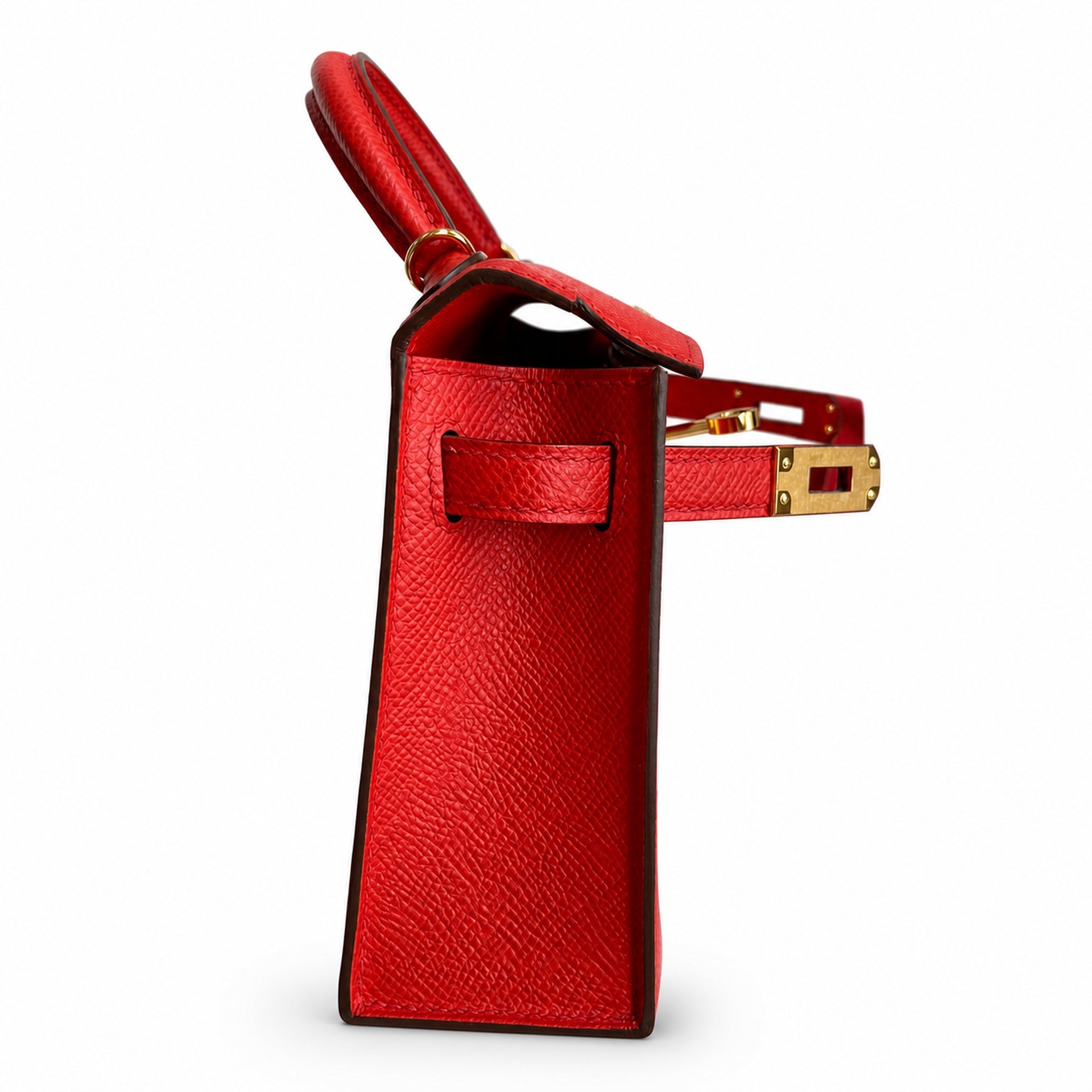 Hermès Kelly Sellier 19 Rouge Casaque Epsom Gold Hardware