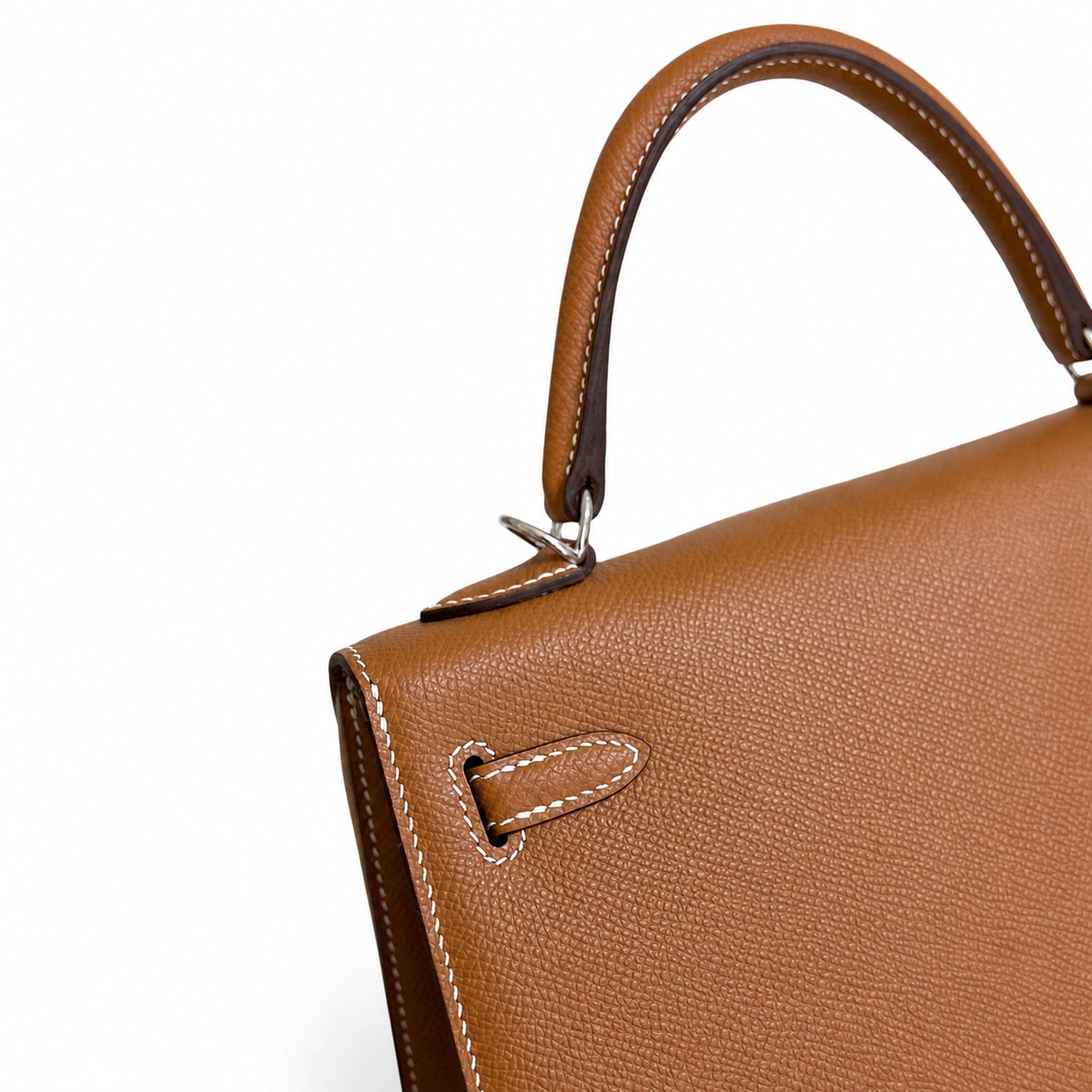 Hermès Kelly Sellier 25 Alezan Epsom Calf Leather Palladium Hardware