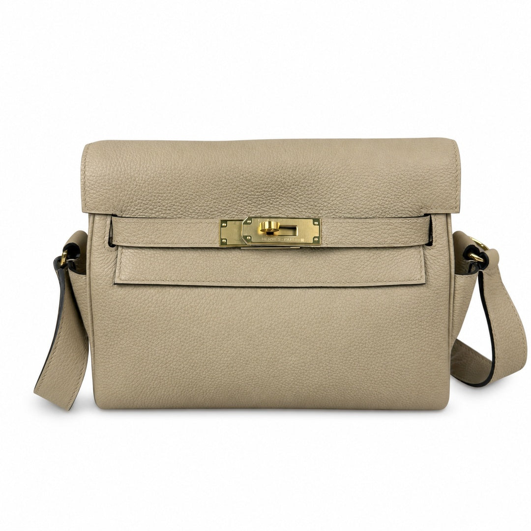 Kelly Messenger PM 27 Veau Togo, Gris Perle, Gold Hardware