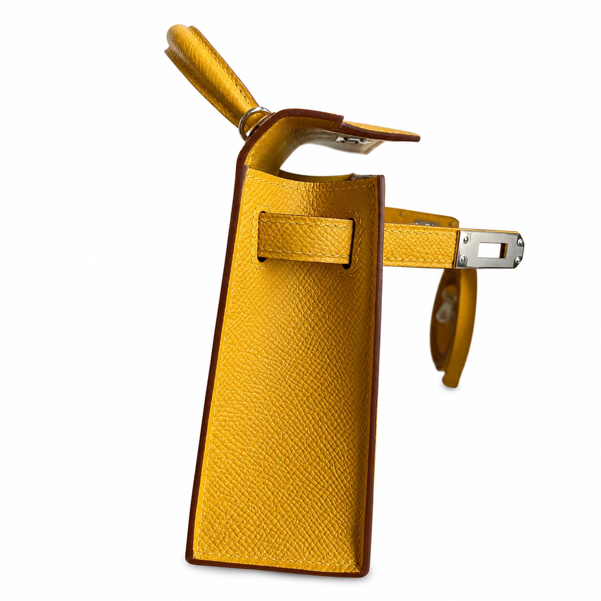 Hermès Kelly Sellier 19 Jaune Ambre Epsom Palladium Hardware