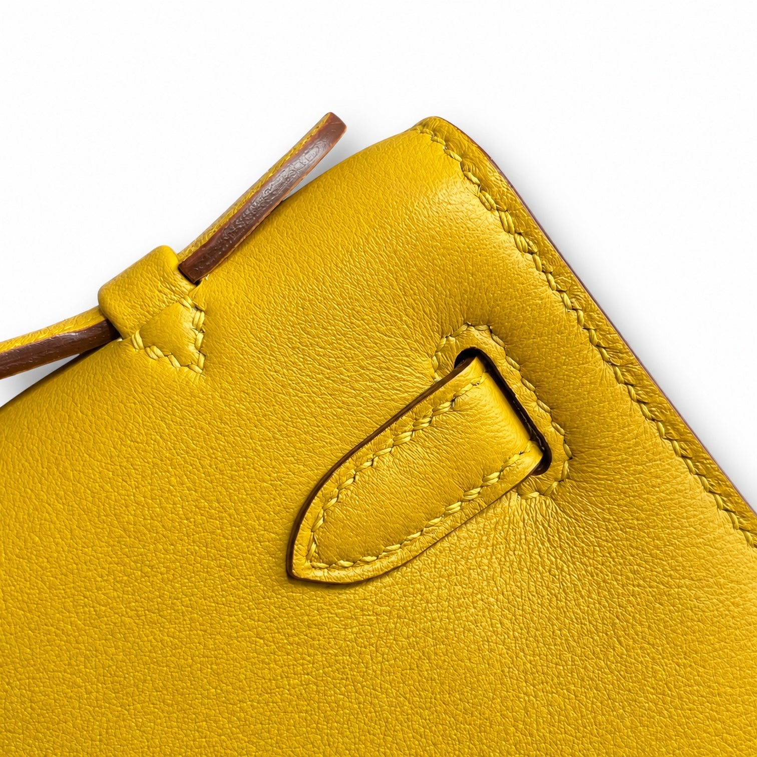 Hermès Kelly Pochette 22 9D Amber Yellow Swift Palladium Hardware