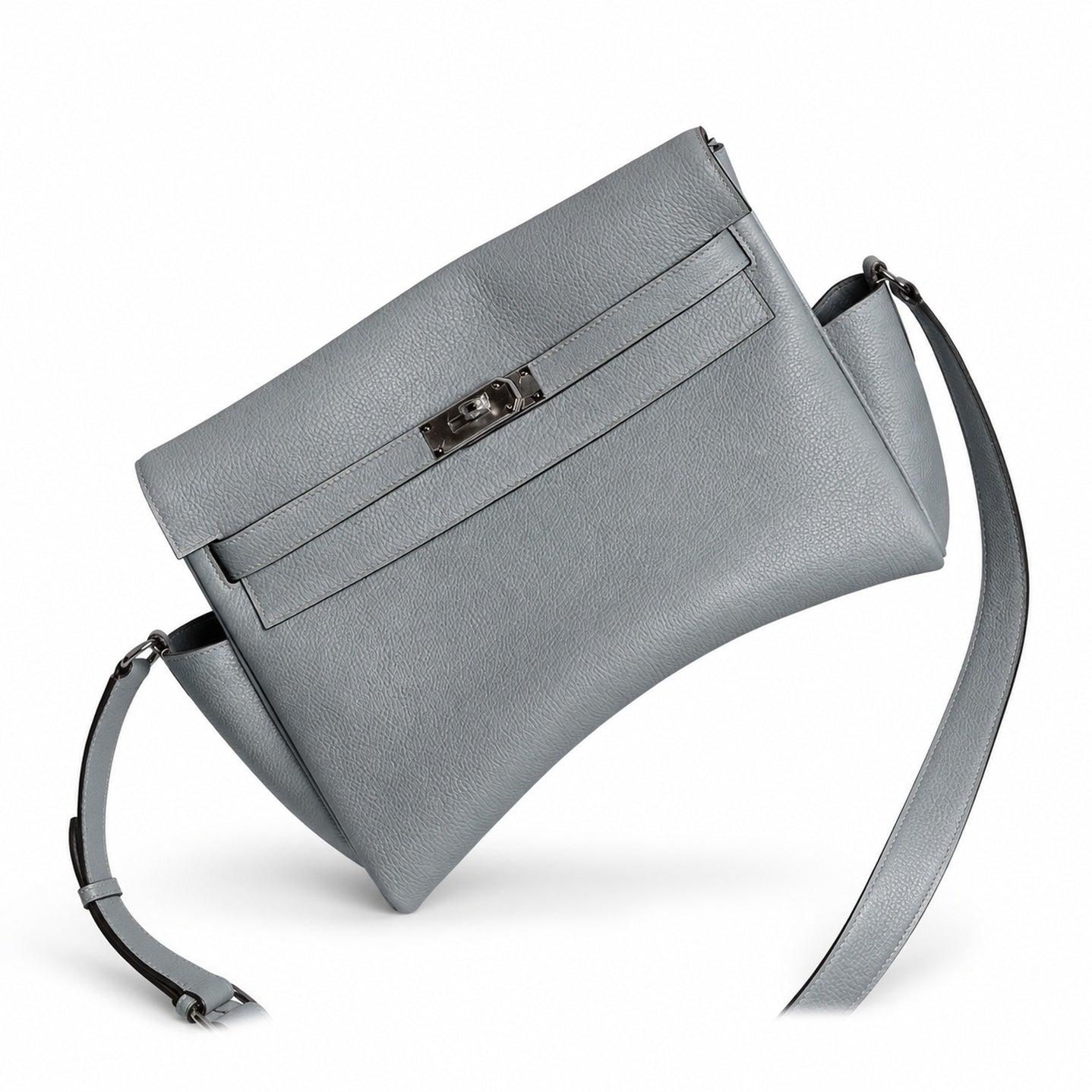 Kelly Messenger GM 31 Veau Togo, Bleu Lin, Palladium Hardware