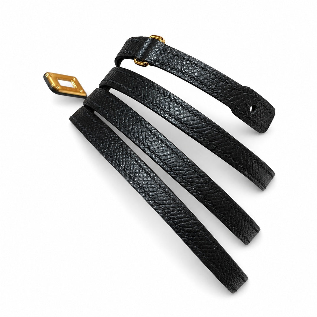 Kelly To Go Veau Epsom, Noir, Gold Hardware